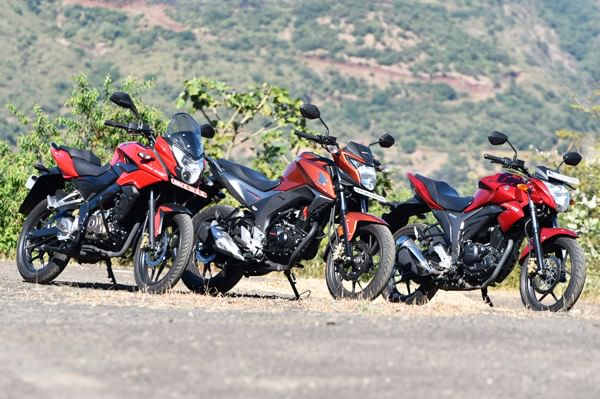 Honda CB Hornet 160R vs Suzuki Gixxer vs Pulsar AS 150 comparison