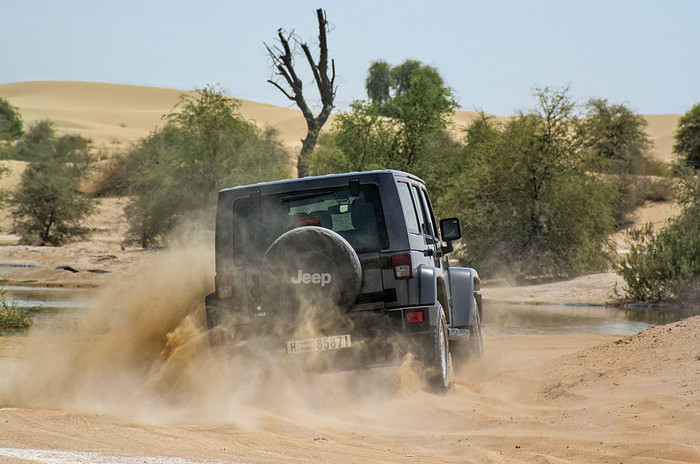Dune bashing in Dubai in the Jeep Wrangler