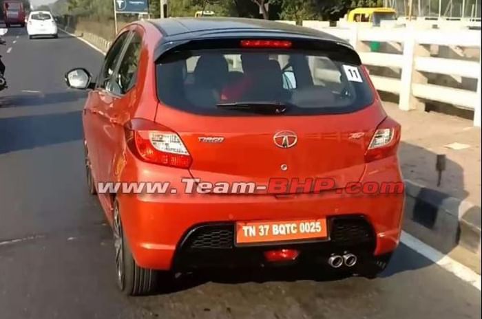Production-spec Tata Tiago JTP spied
