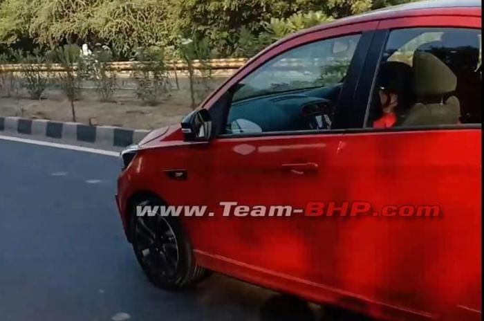 Production-spec Tata Tiago JTP spied
