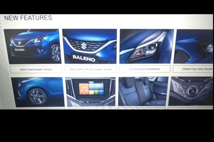 Maruti Suzuki Baleno facelift brochure leaked ahead of launch