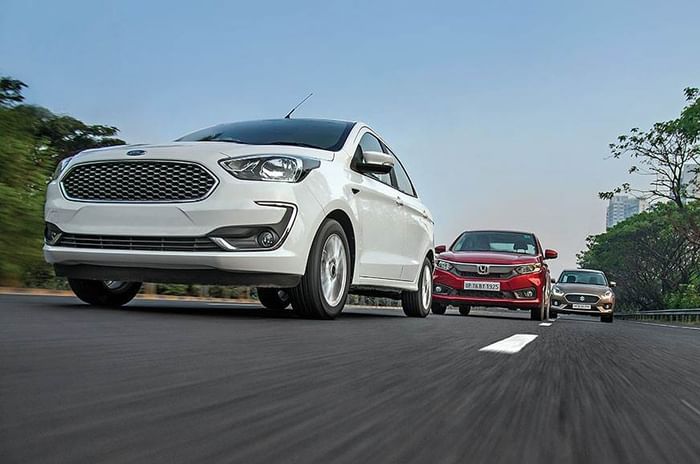 2018 Ford Aspire vs Honda Amaze vs Maruti Suzuki Dzire comparison