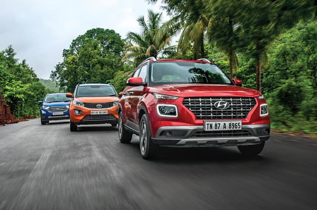 Hyundai Venue vs Ford EcoSport vs Tata Nexon petrol AT co...