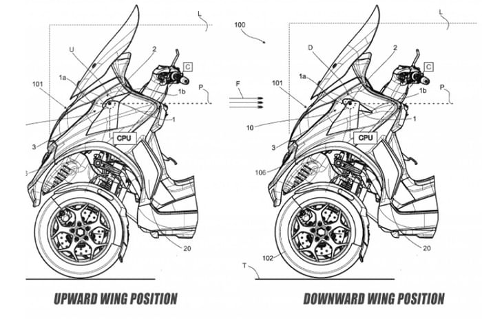 Piaggio patents new active aero wing technology