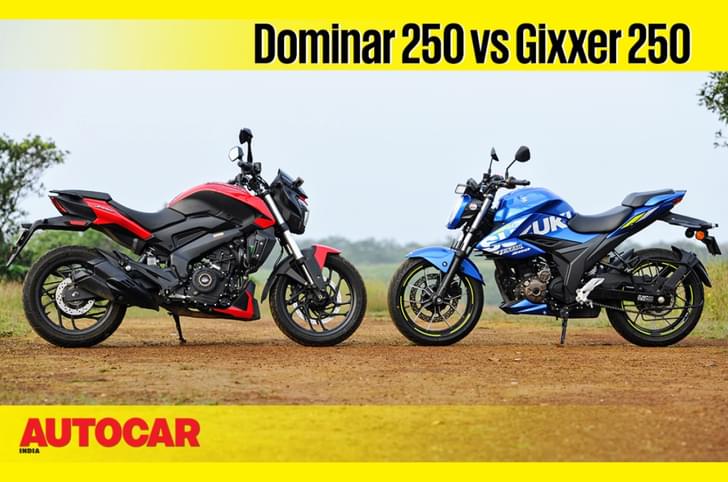Bajaj Dominar 250 vs Suzuki Gixxer 250 comparison video