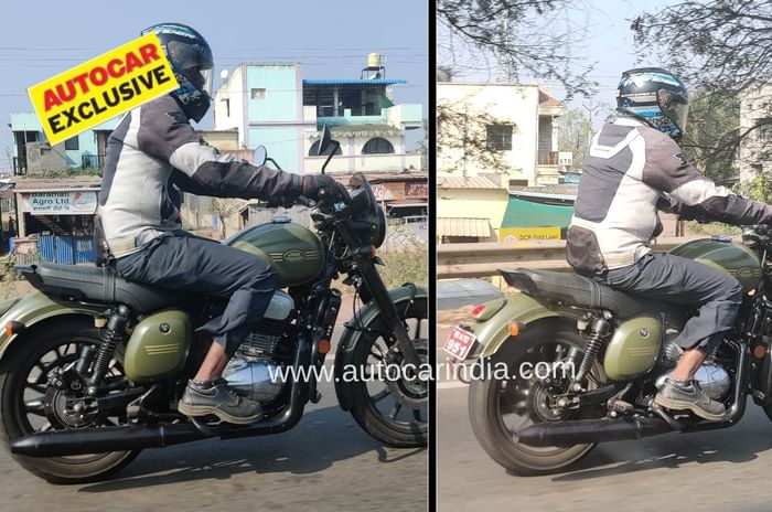Jawa Forty Two with alloy wheels, blacked-out theme seen testing