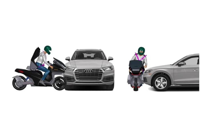 Italdesign patents two-wheeler seat belt system