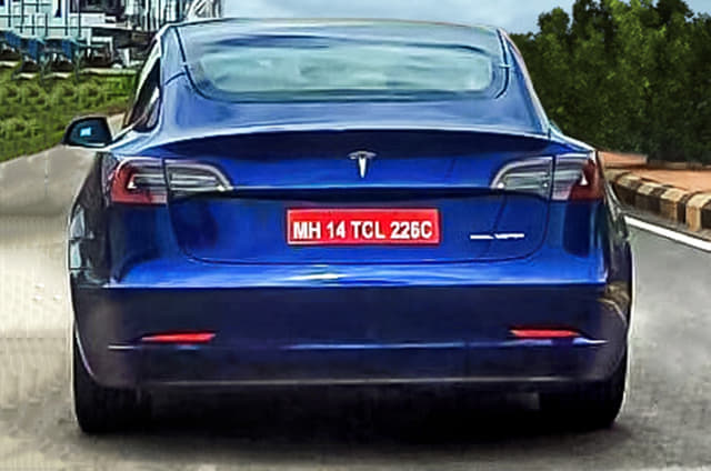 India-bound Tesla Model 3 spied on test