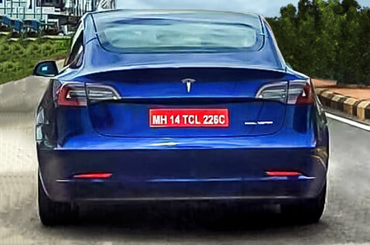 India-bound Tesla Model 3 spied on test