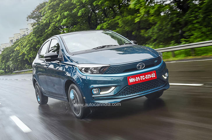 Tata Tigor EV blue colour