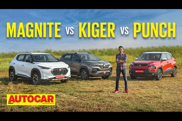 Tata Punch vs Nissan Magnite vs Renault Kiger comparison video