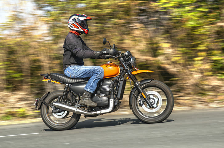 Yezdi Scrambler side profile