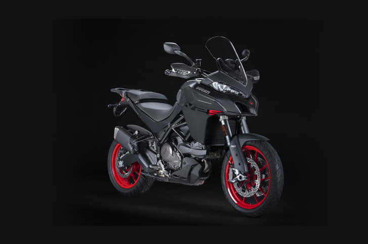 The Ducati Multistrada V2 seen in black.