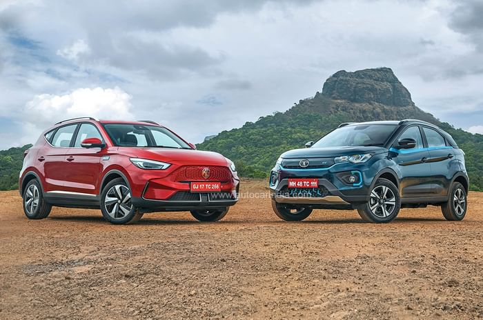 Nexon EV Max vs MG ZS EV facelift comparison Nexon EV Max vs MG ZS EV facelift comparision