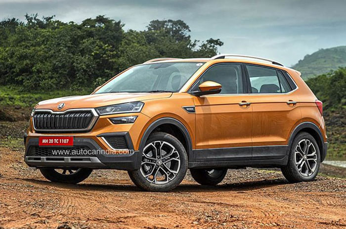 VW Taigun vs Skoda Kushaq vs Kia Seltos: which is the most fun to drive SUV? Skoda Kushaq front quarter