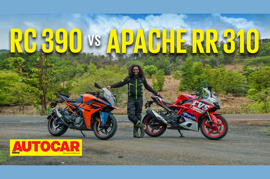 KTM RC 390 vs TVS Apache RR310 comparison video