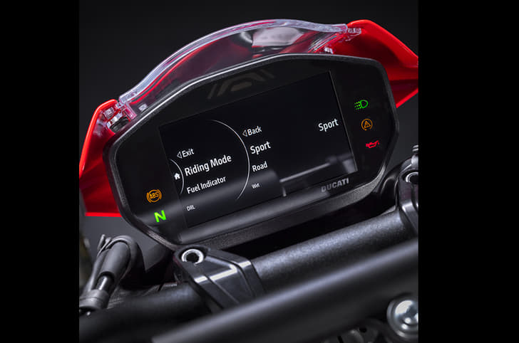 Ducati Monster SP display.