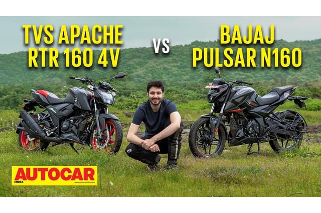 2022 TVS Apache RTR 160 4V vs Bajaj Pulsar N160 comparison video
