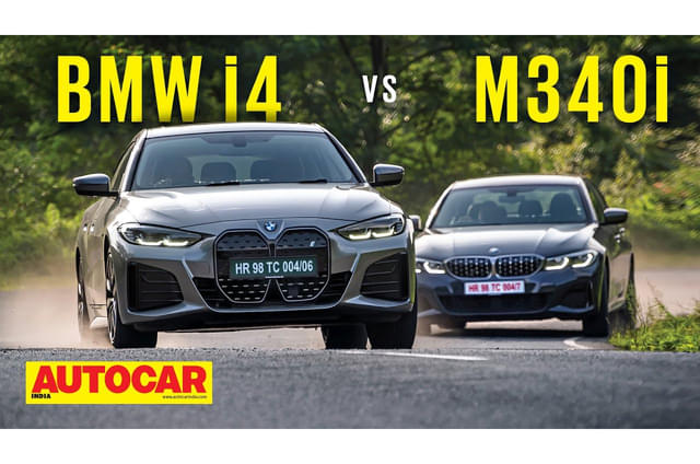 2022 BMW i4 vs M340i comparison video