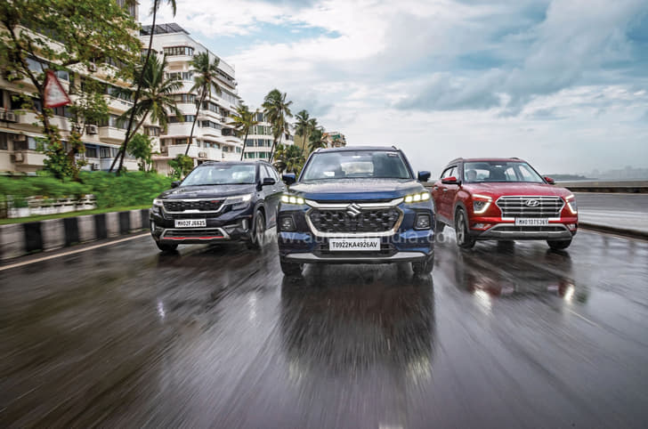 Kia Seltos, Maruti Suzuki Grand Vitara and Hyundai Creta 