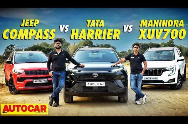 Tata Harrier vs Jeep Compass vs Mahindra XUV700 comparison video