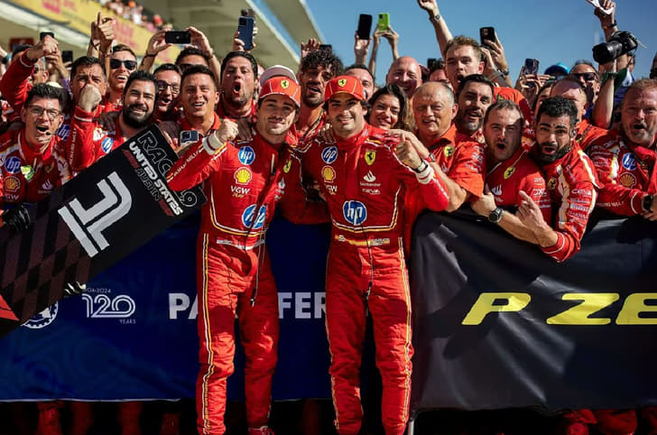 Ferrari's Charles Leclerc and Carlos Sainz at 2024 F1 US GP