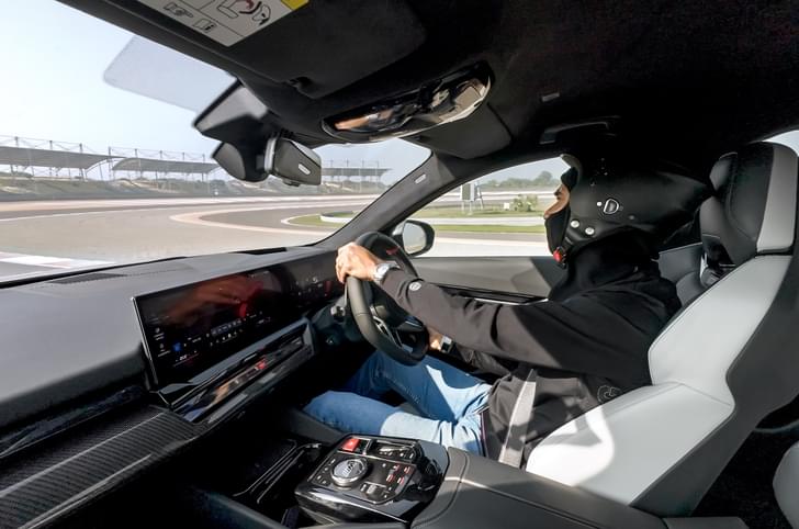 2025 BMW M5 Sergius driving track drive at Buddh International Circuit