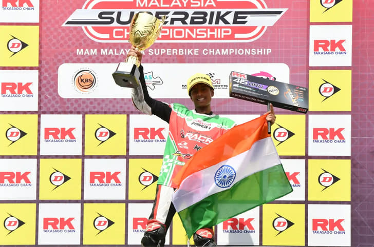Kabilesh Rajini Krishnan wins Malaysia Superbike Championship race