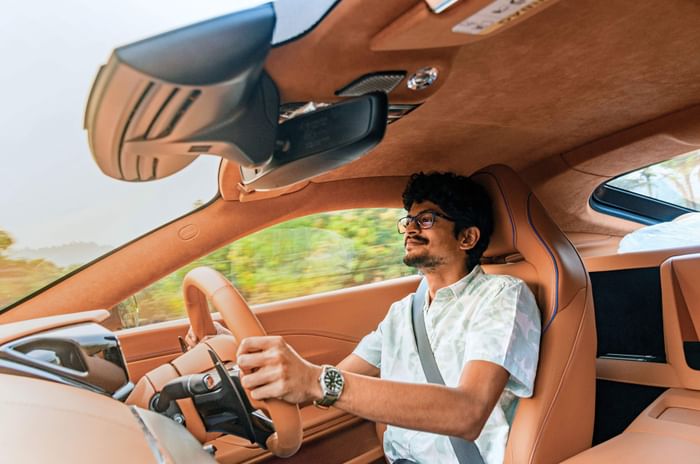 Aston Martin Vantage driving interior