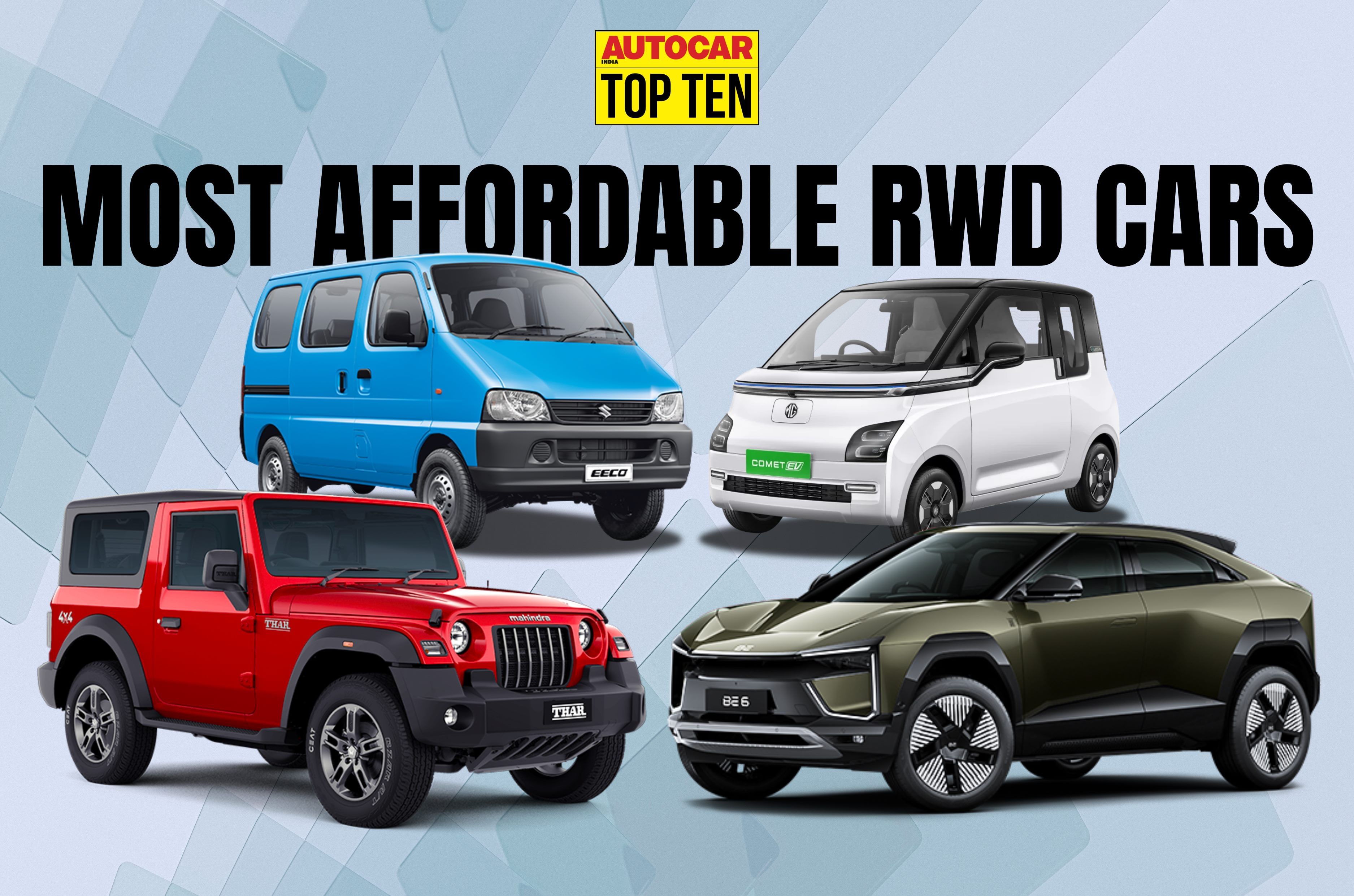 10 most affordable rear wheel drive cars in India