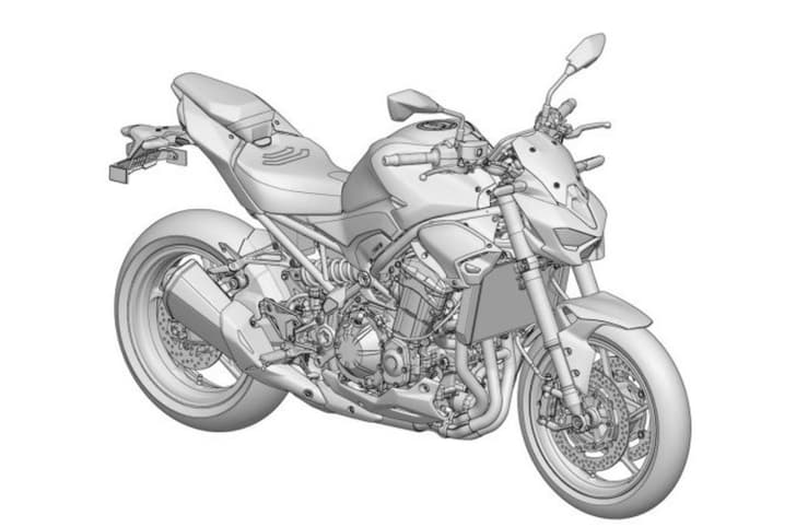 Updated Kawasaki Z900 design patented in India