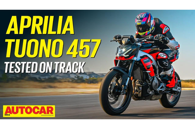 Aprilia Tuono 457 video review on track