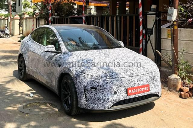 Tesla Model Y facelift spied testing in India