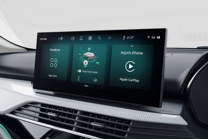 Tata Harrier EV Samsung infotainment touchscreen