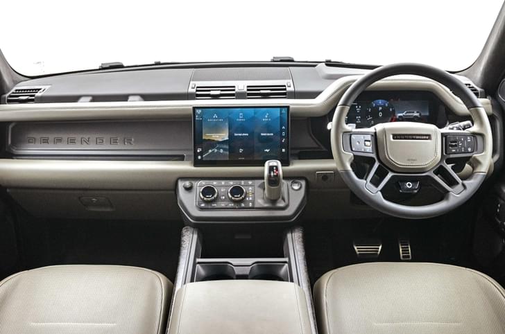 Defender Octa interior and dashboard