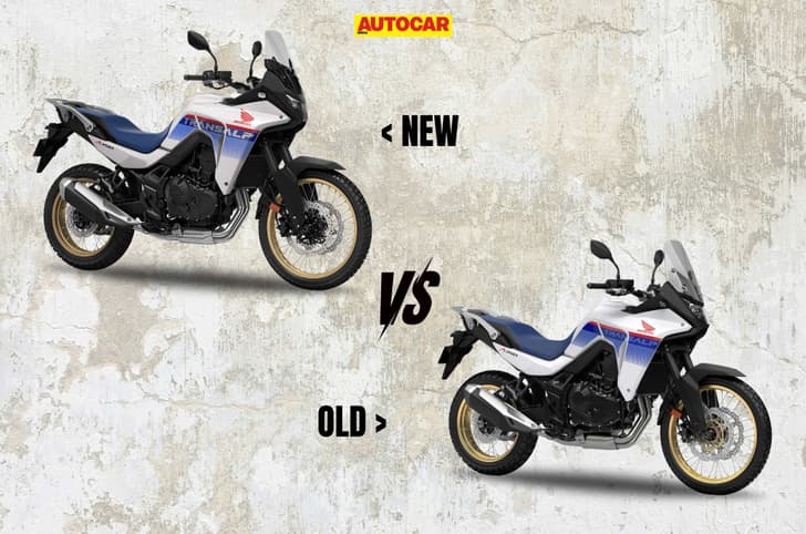 Honda Transalp 750 front static image old vs new