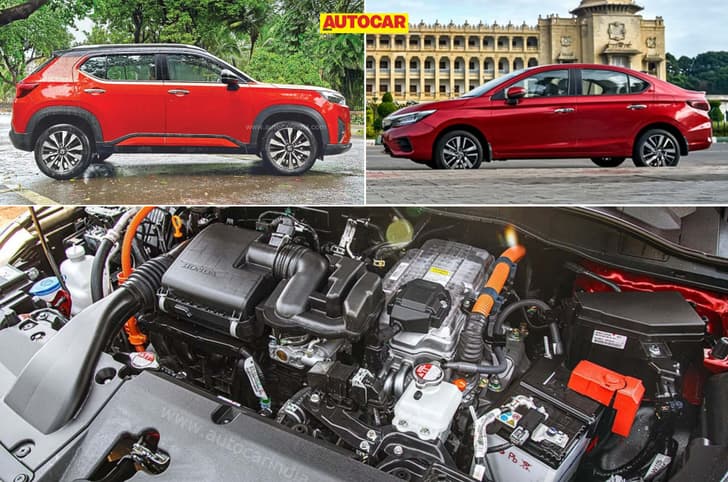 Honda Elevate, City e:HEV with hybrid powertrain collage