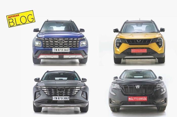 Hyundai Venue and Tucson have a family look while Mahindra XUV 3XO and XUV700 do not