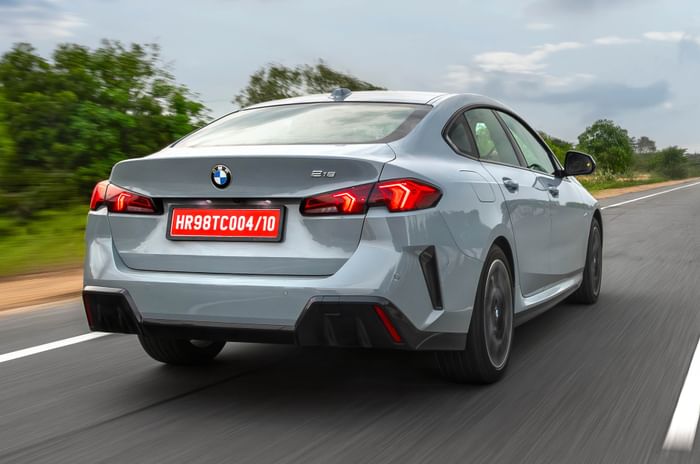 BMW 2 Series rear quarter on highway BMW 2 Series rear quarter on highway