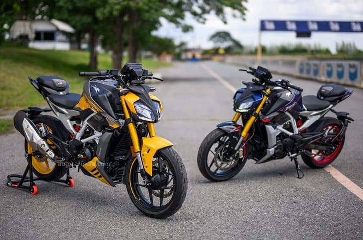 TVS Apache RTR 310 static shot on track
