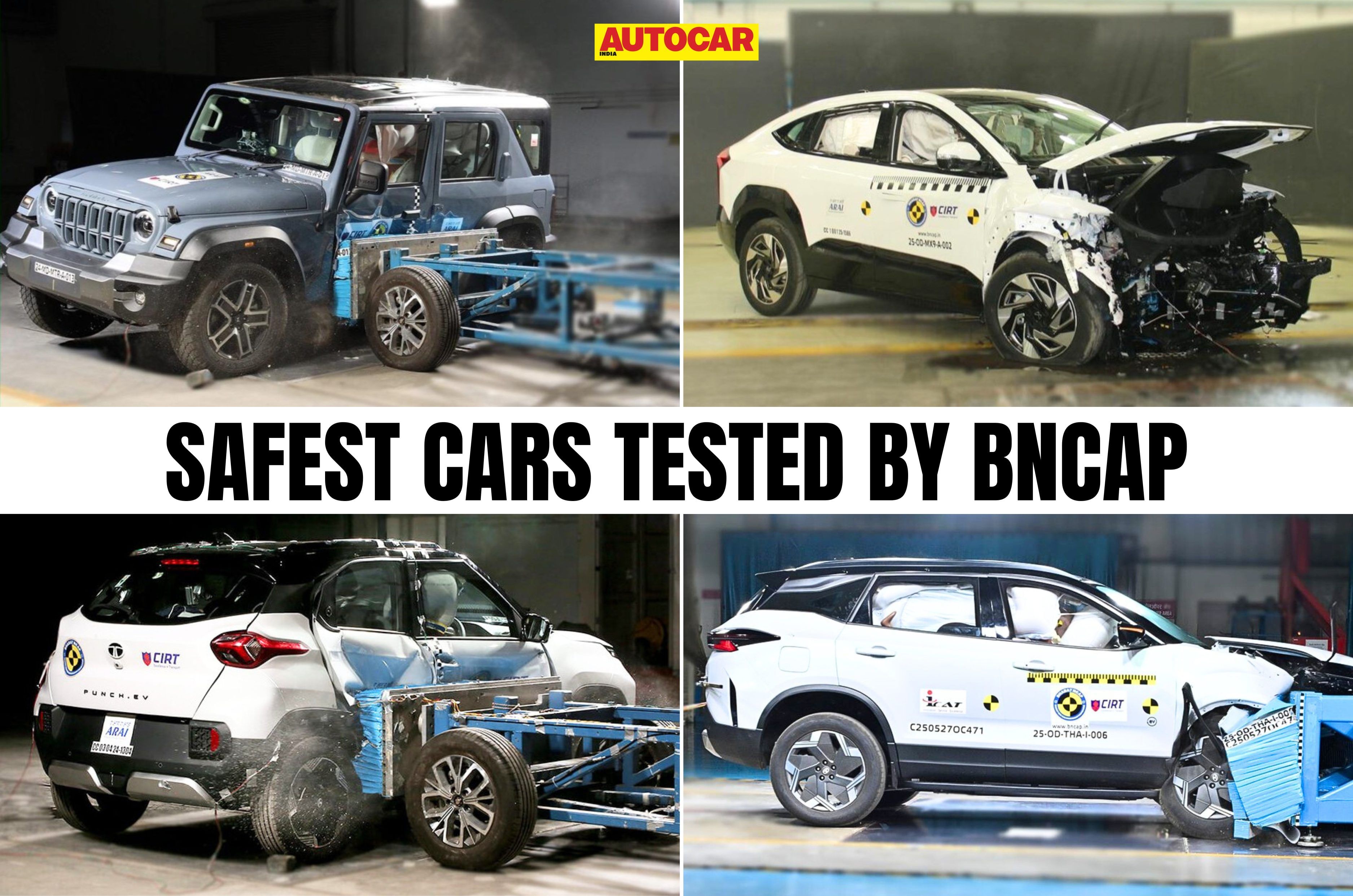 top 5 safest cars tested by bharat ncap bncap crash safety five stars