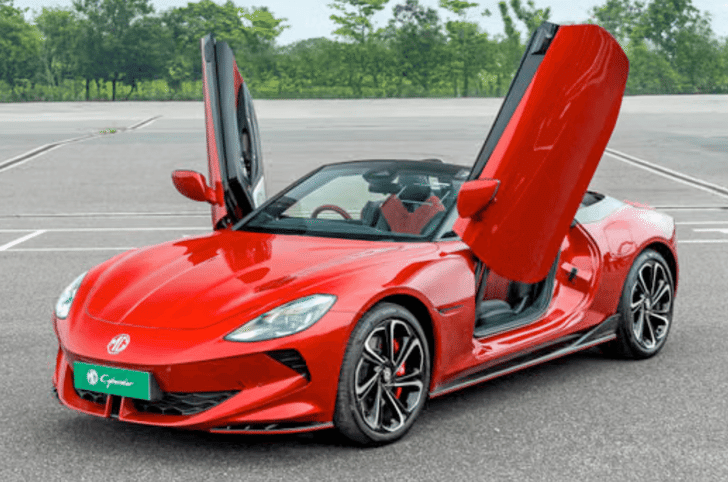 MG Cyberster exterior in red color