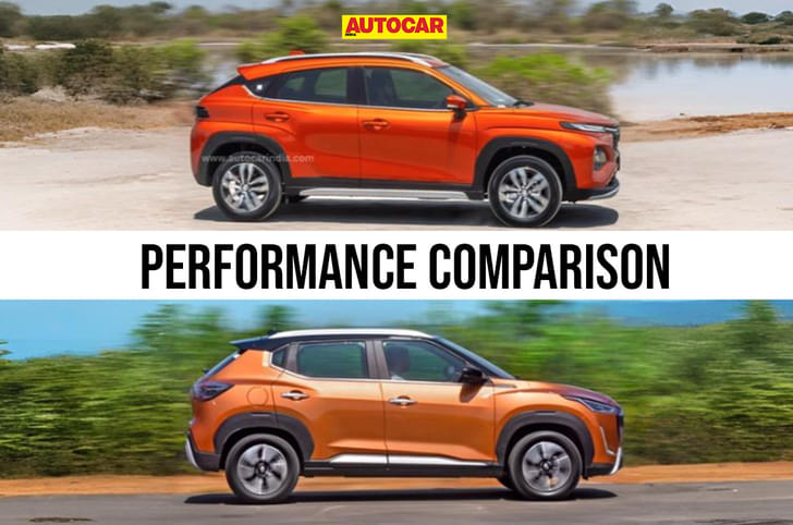 Nissan Magnite Turbo MT vs Toyota Taisor Turbo-MT performance compared