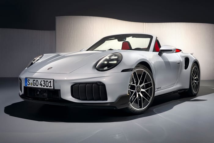 2025 porsche 911 turbo s cabriolet front three quarter