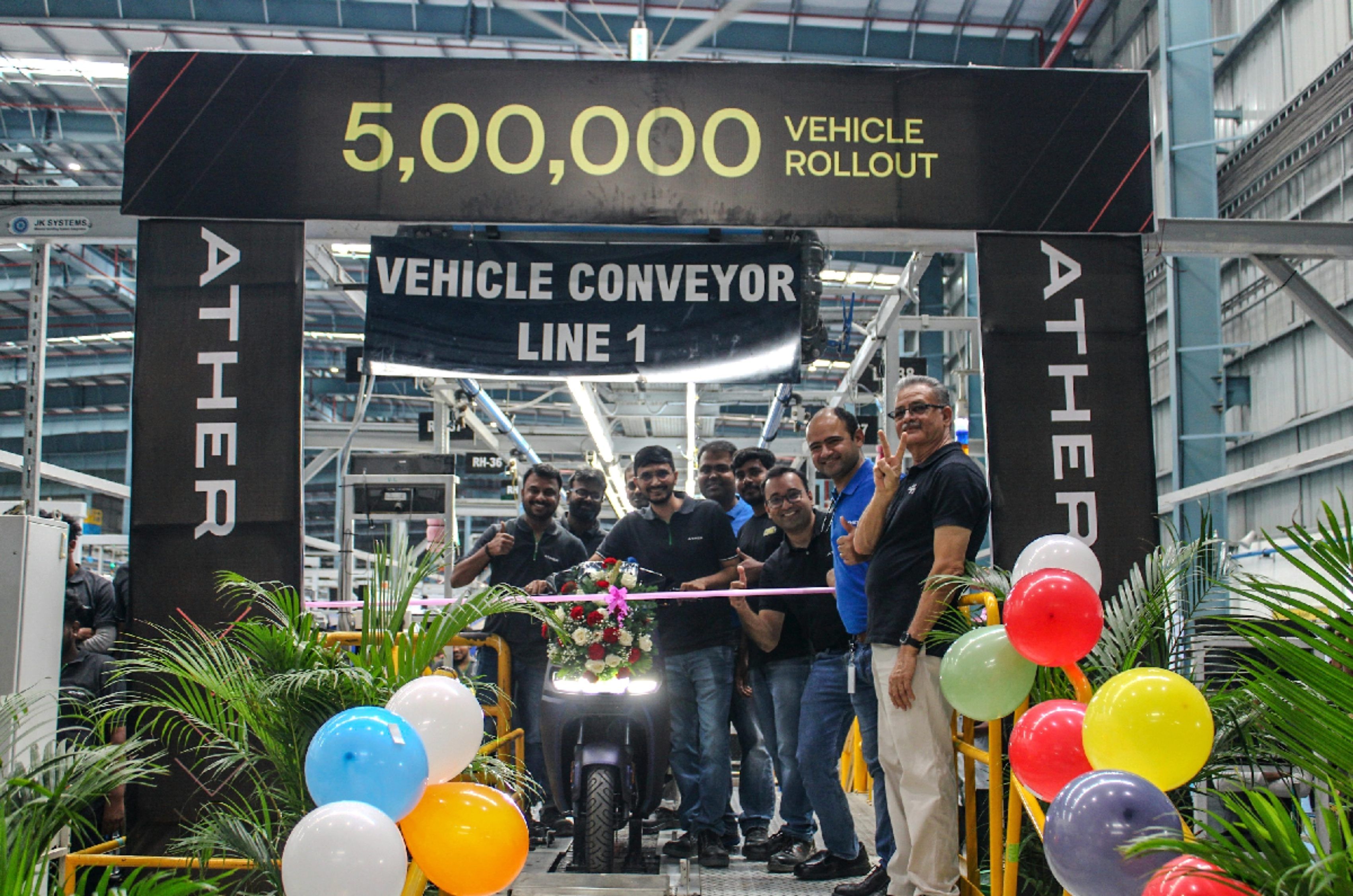Ather Energy achieves 5 lakh production milestone