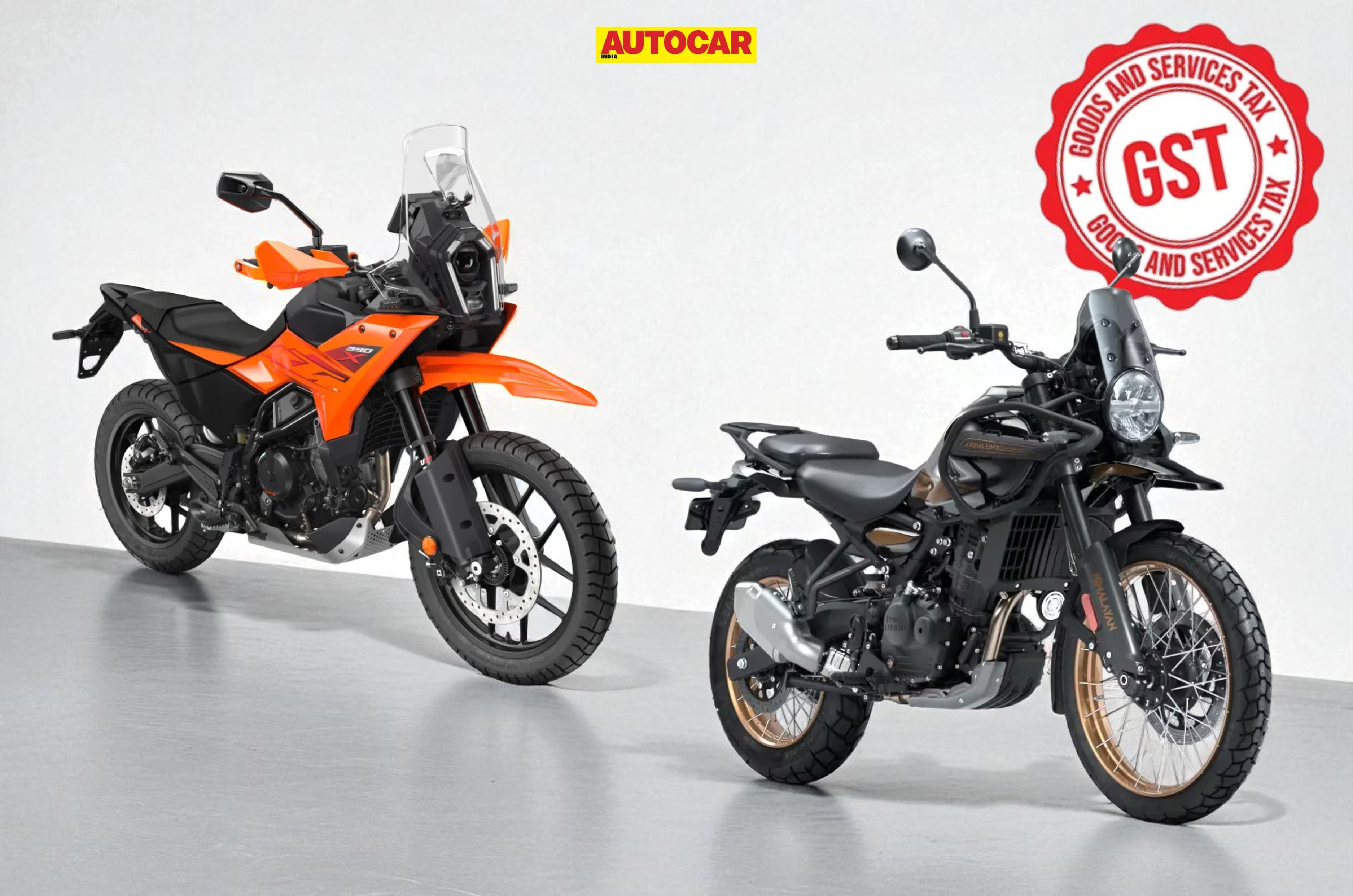 Royal Enfield Himalayan 450 vs KTM 390 Adventure X price comparison after GST 2.0