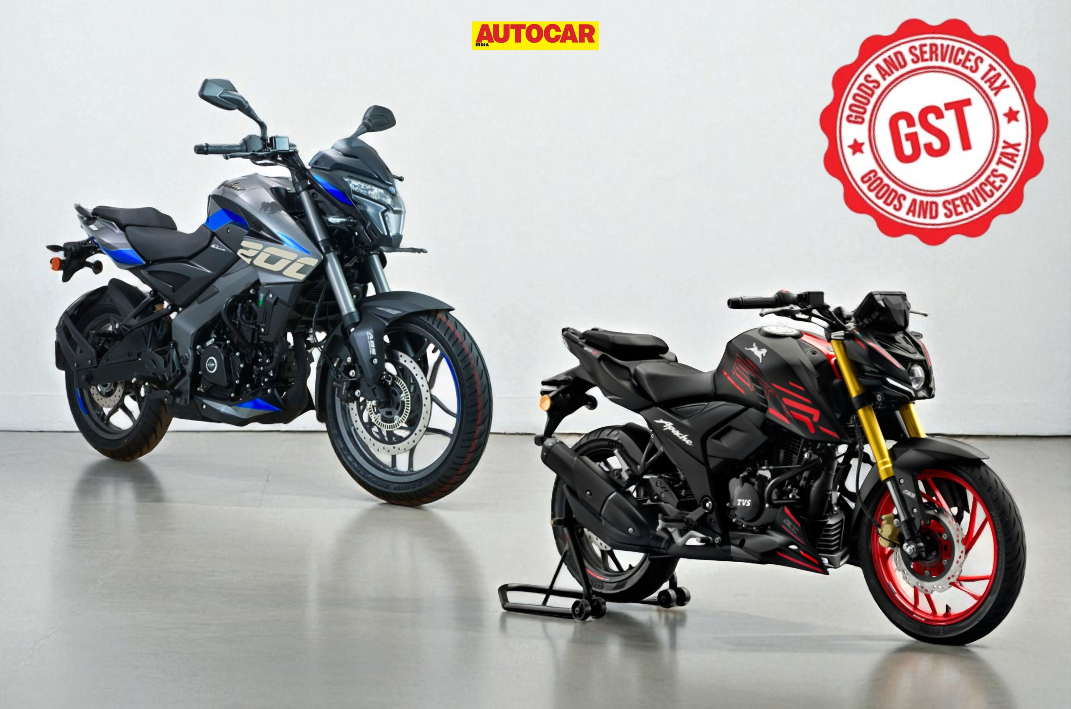Bajaj Pulsar NS200 vs TVS Apache RTR 200 4V price comparison after GST 2.0