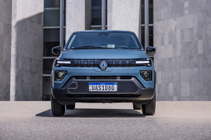 Renault Kwid EV facelift revealed Renault Kwid EV front fascia