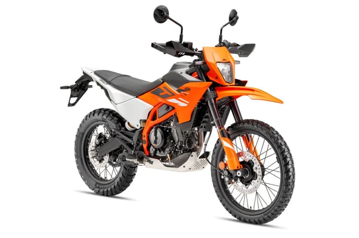 KTM 390 Enduro R front three fourth studio shot