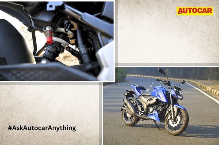 Is a bike with a monoshock safe for a heavy pillion? TVS Apache RTR 200 4V, monoshock, composite image